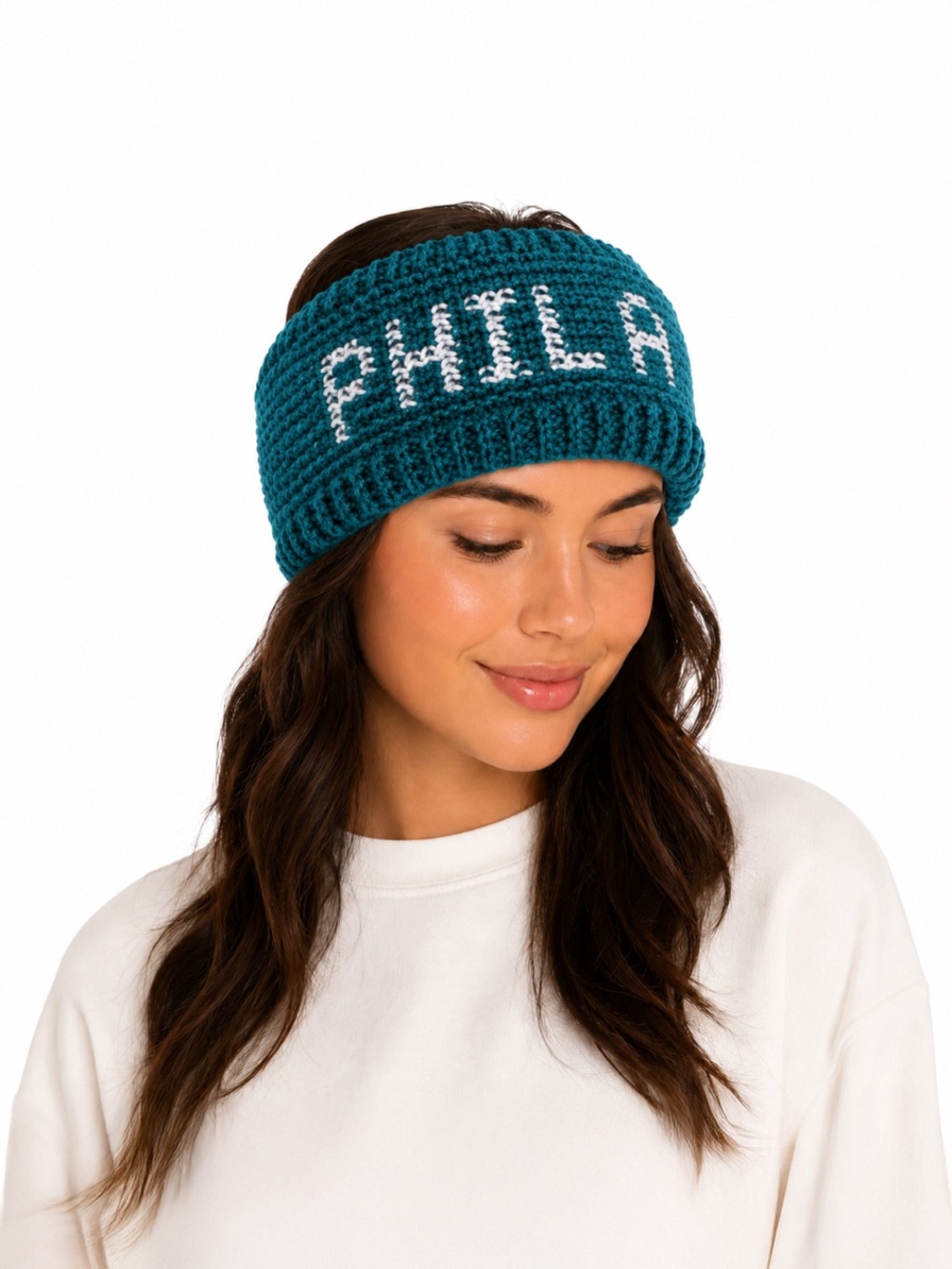 Handmade Philadelphia Eagles Knit Headband Ear Warmer Unisex OS